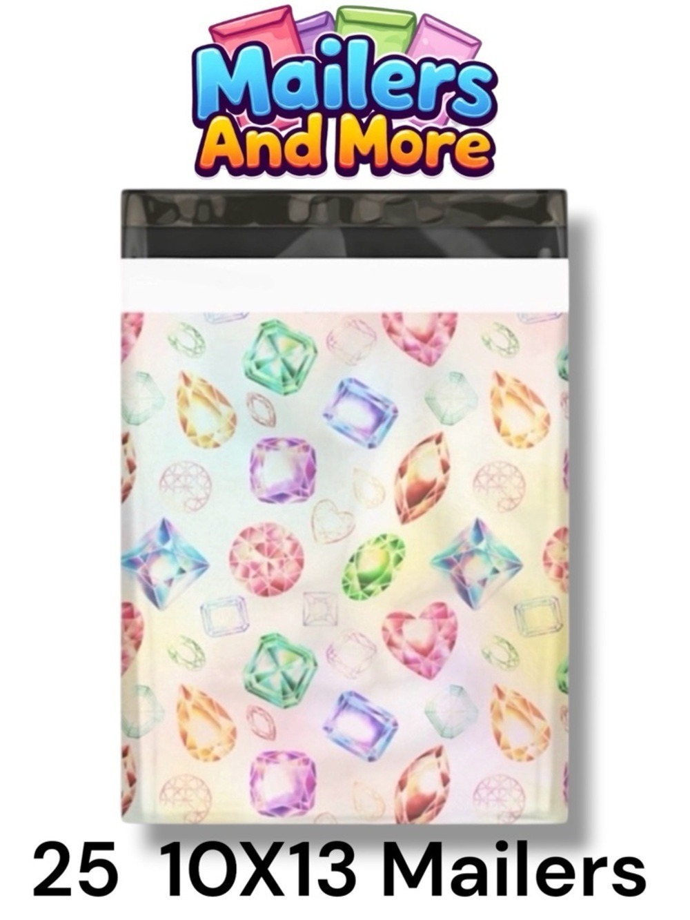 25 10X13 Poly Mailers Gems & Jewels PRICE IS FIRM - Picture 1 of 13